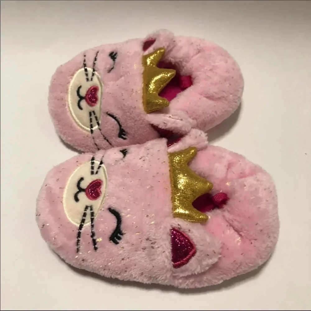ALine Slippers‎ Girls Size 6 Pink Kitty Slip On New